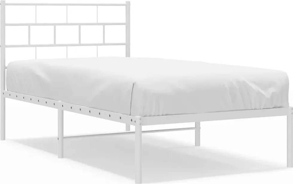 vidaXL fehér fém ágykeret fejtámlával 107x203 cm