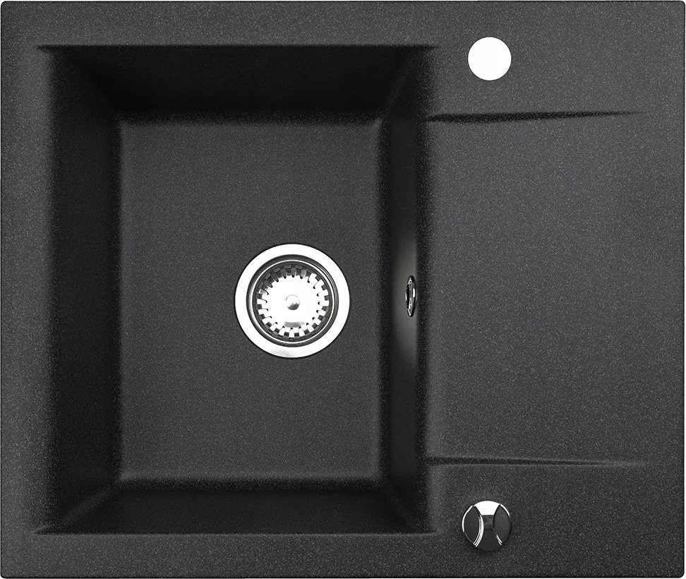Gránit Mosogató Estein 59 fekete pöttyös 59 x 50 cm