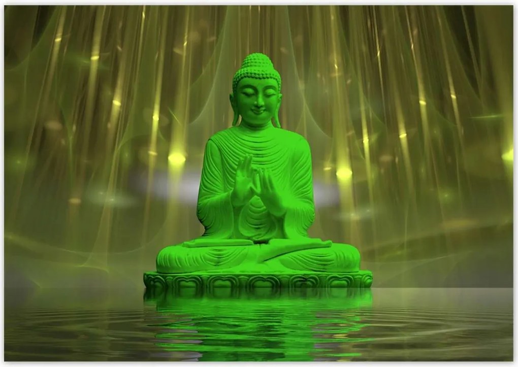 Poszterek 100x70 Zöld Buddha Buddhizmus