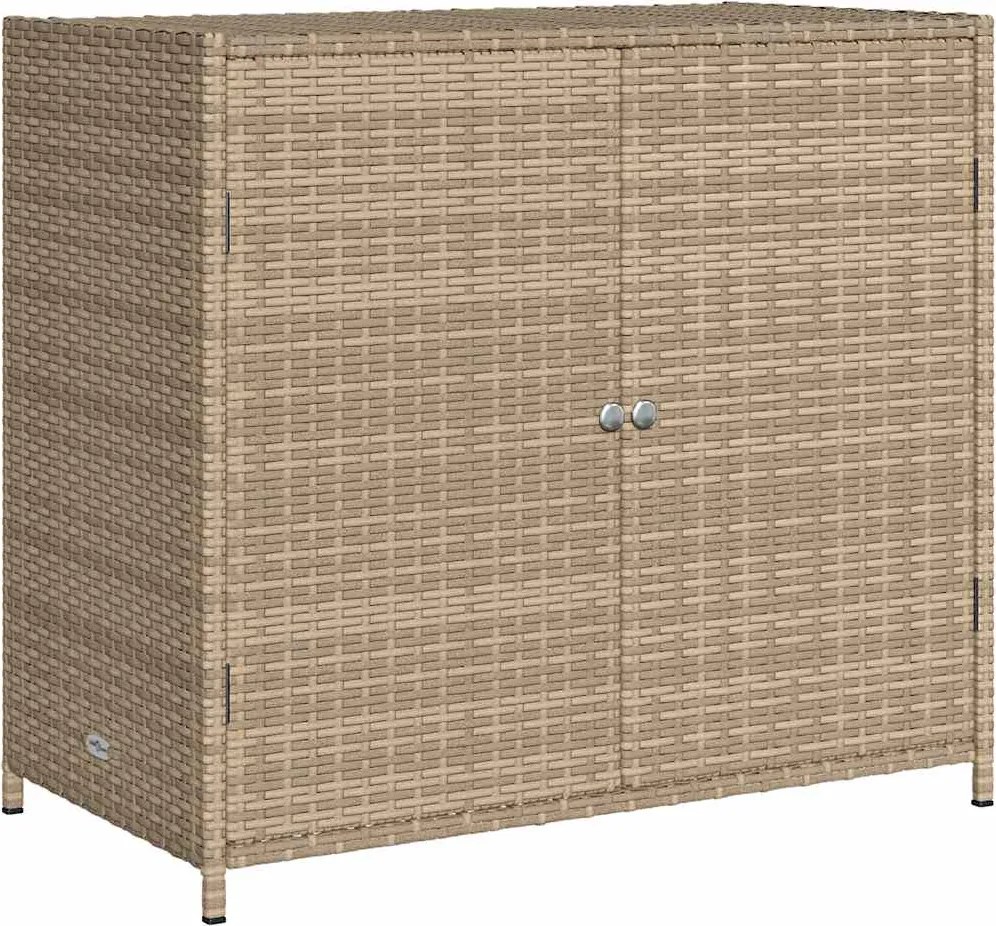 vidaXL bézs polyrattan kerti tárolószekrény 83x45x76 cm