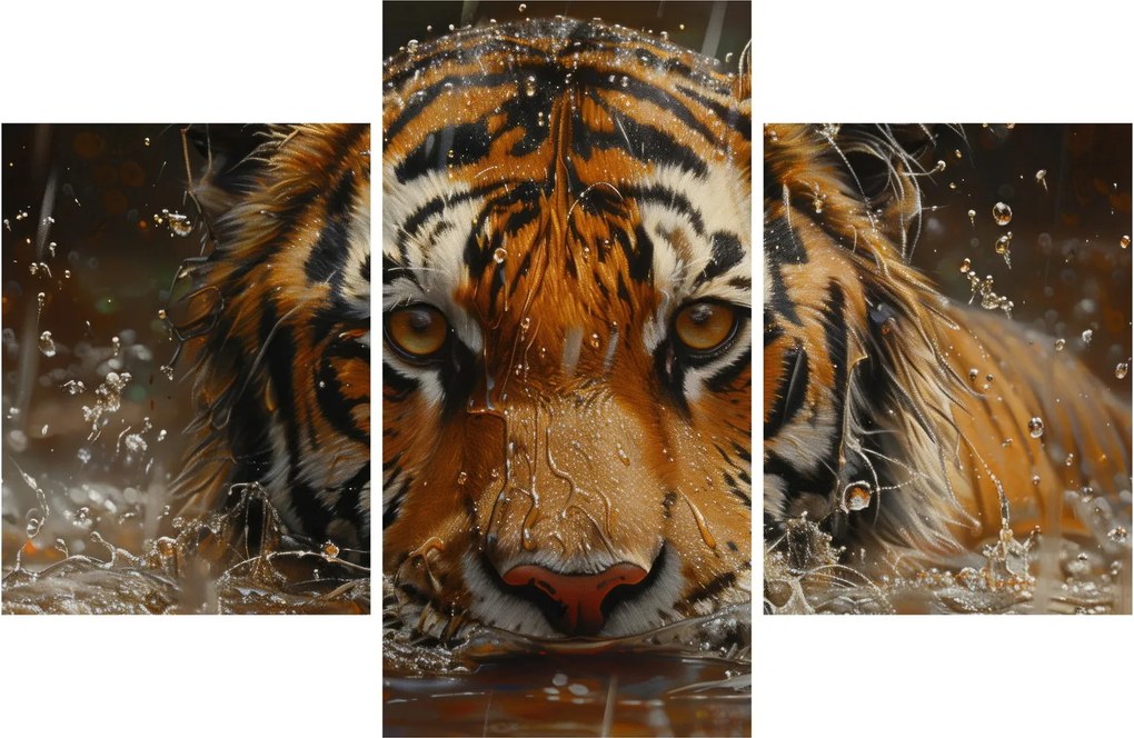 Kép - Portré egy tigris a vízben (90x60 cm)