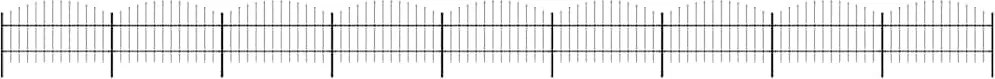 vidaXL fekete acél kerti kerítés lándzsás tetejű 1603,5 x 100 cm