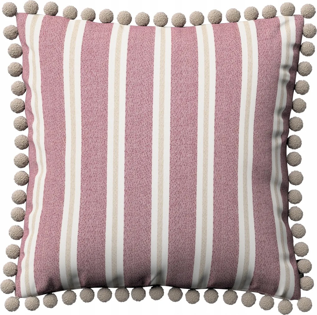 Párnahuzat 45x45 piros-bézs csíkos