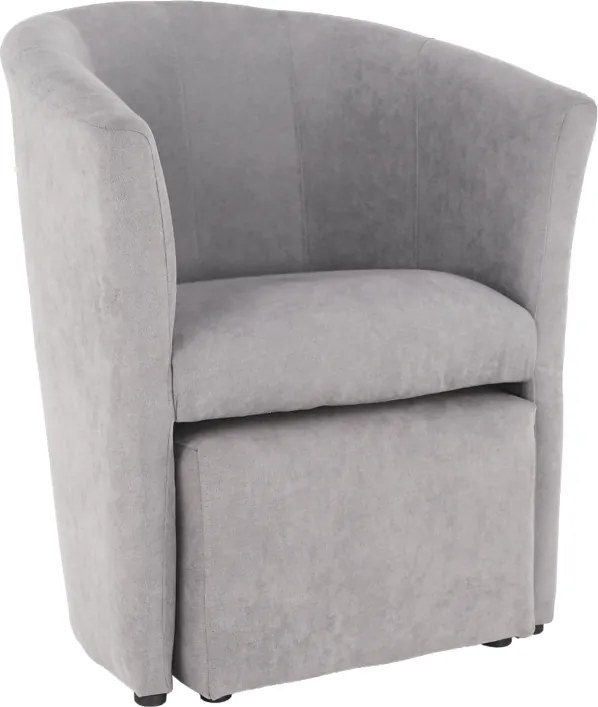 Klub fotel puffal, szürke, ROSE