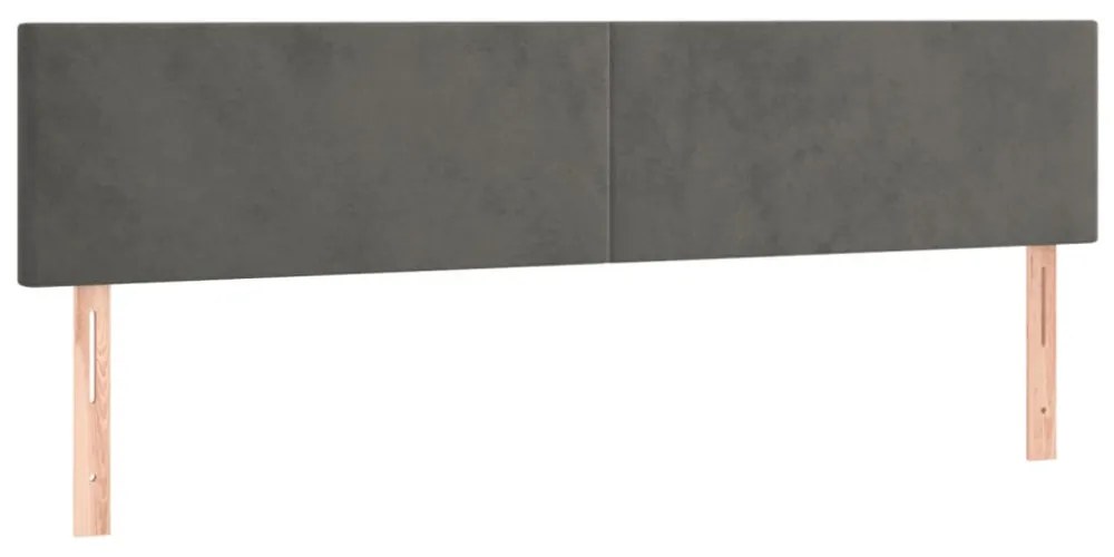 sötétszürke bársony rugós ágy matraccal 180x200 cm