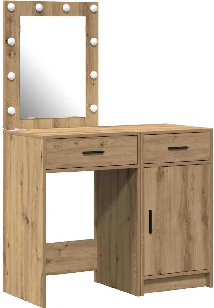 vidaXL Öltözködőasztal fiókkal 2 pcs Barna 50 x 41 x 135 cm Faanyag
