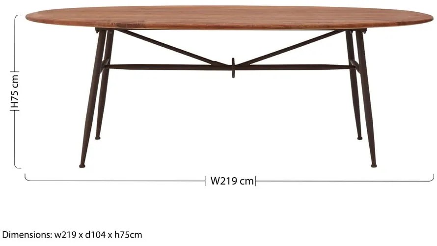 Diófa étkezőasztal 104x219 cm New Foundry – Premier Housewares