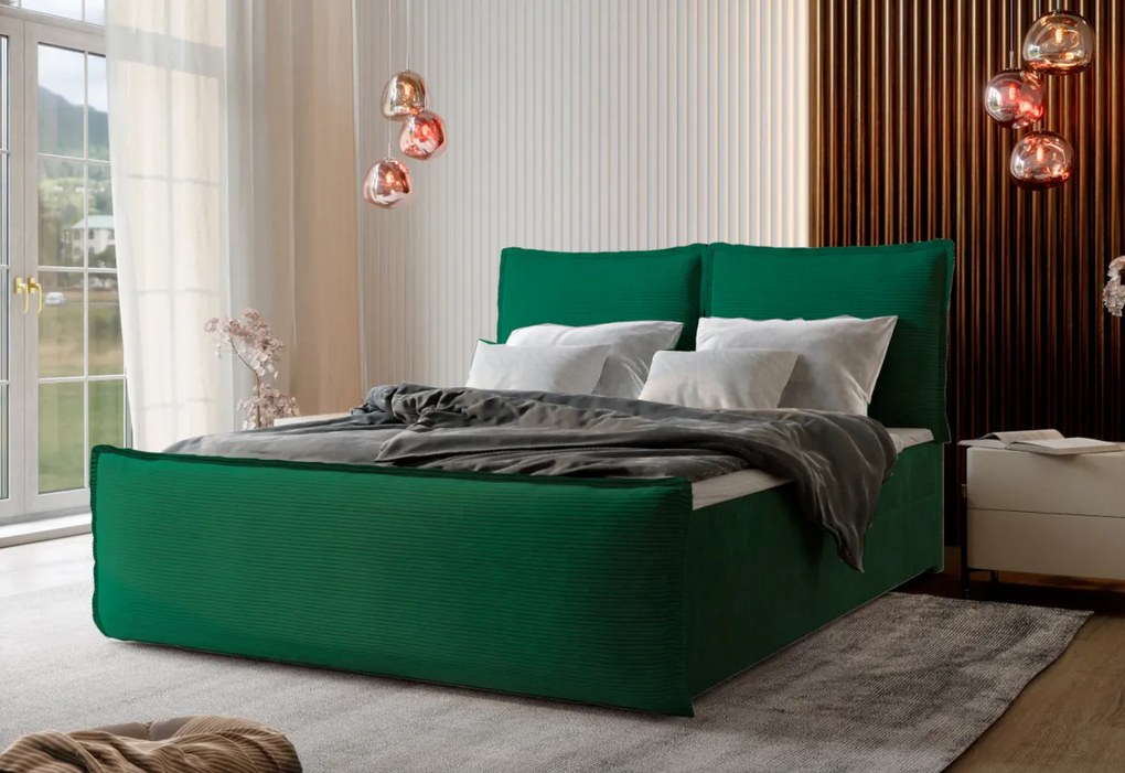 MANTA boxspring kárpitozott ágy, 160x200, poso 135