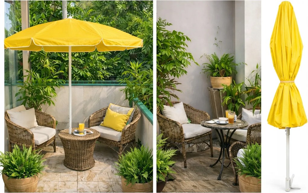 Kerti Strand Napernyő Teraszra Sárga 160 cm