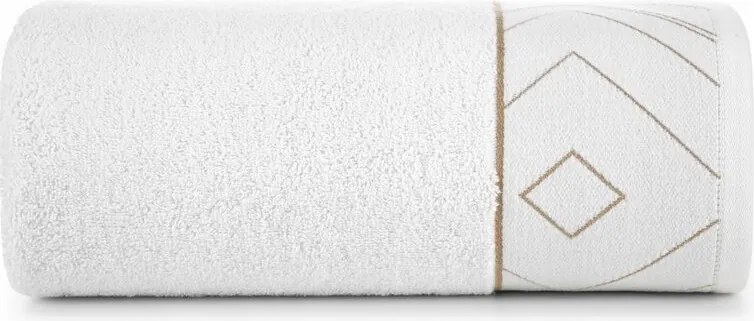 Törölköző 50x90 Blanka 9 fehér arany geometriai mintás 500g/