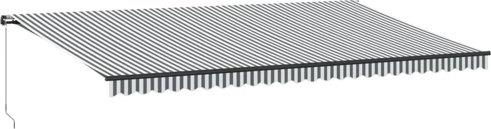 vidaXL antracitszürke és fehér kézzel kihúzható napellenző 600x350 cm