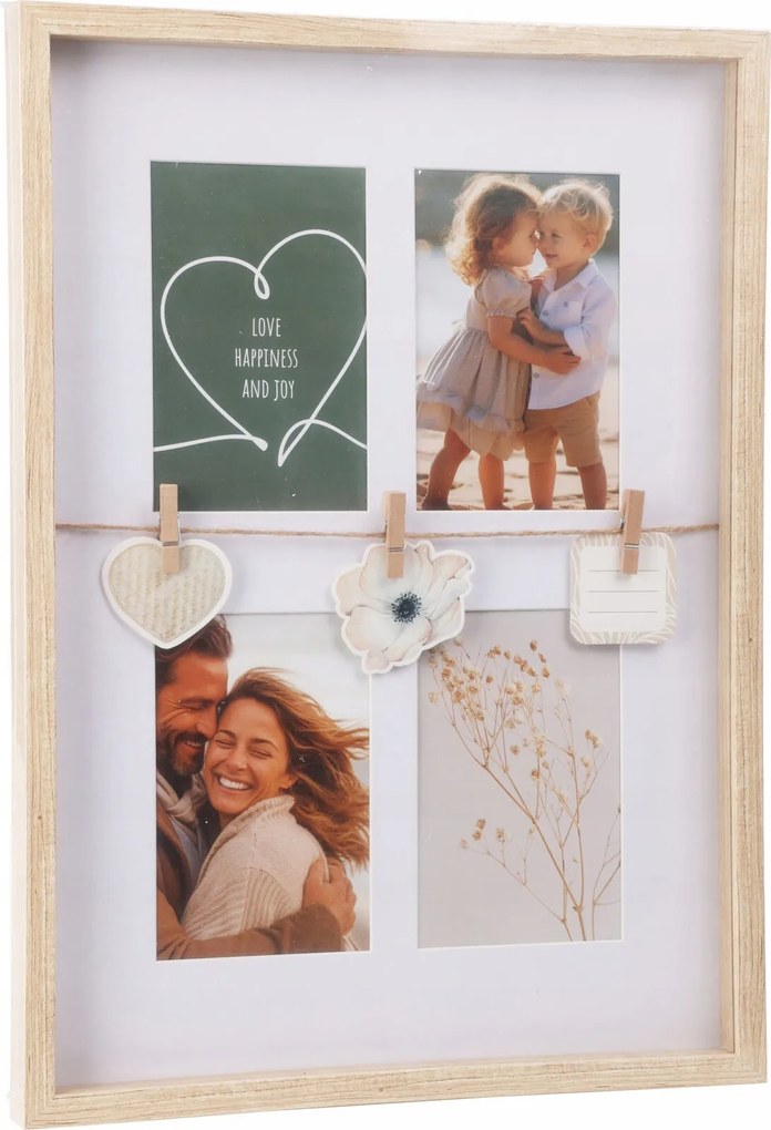 Mdf Képkeret 31 X 2,7 X 43,5 CM Barna, Akasztóval És Klipsszel