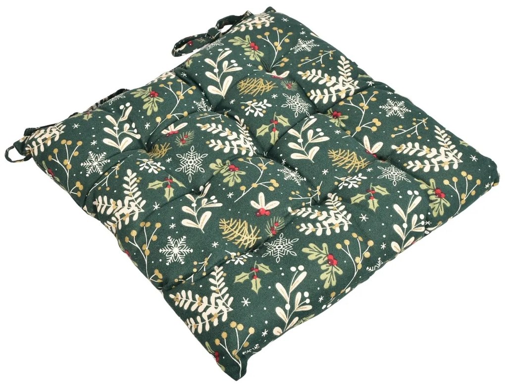 Steppelt Sitzkissen Grüne Weihnachten, 40 x 40 cm