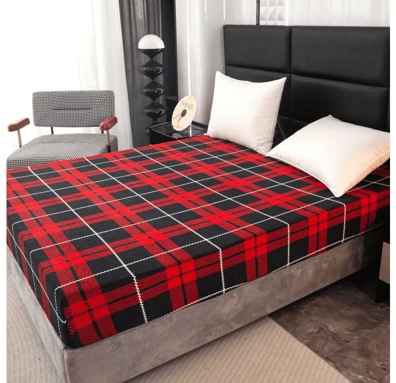 ALBURY 90x200 cm piros mikroplüss lepedő