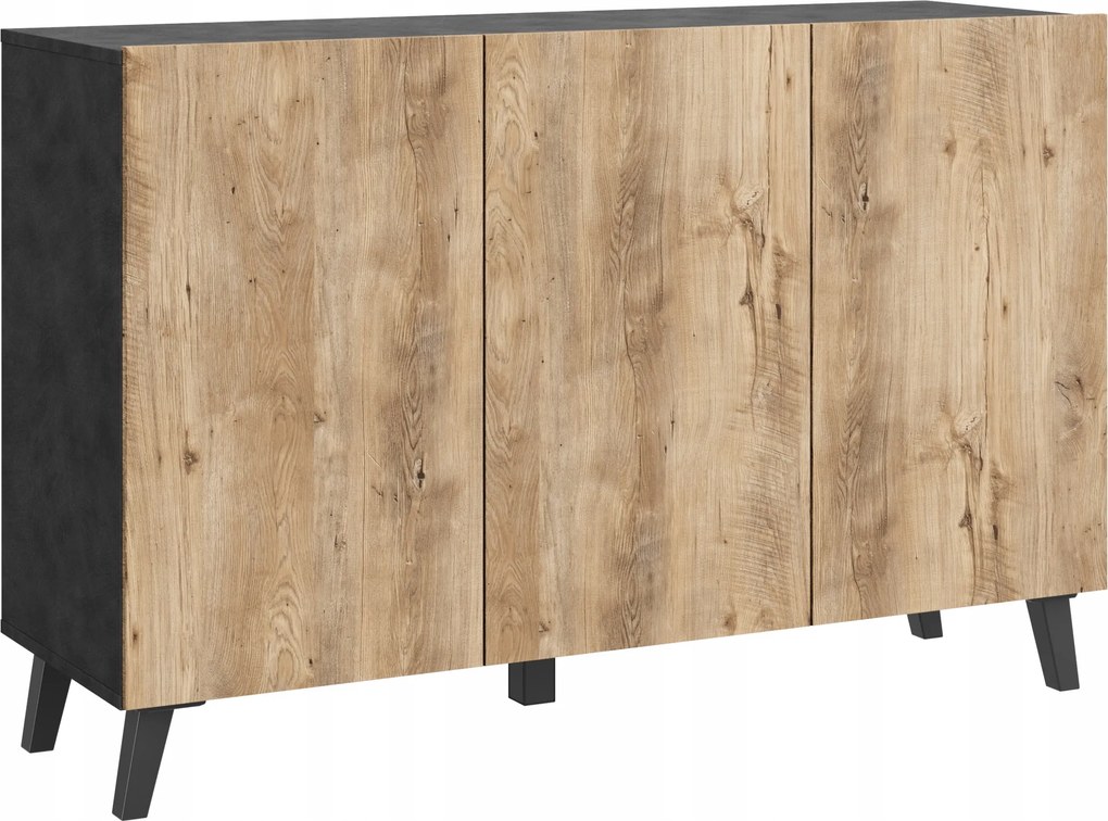 Phuket komód 120 cm 3 ajtós gesztenye/matrac, sideboard, csendes ház