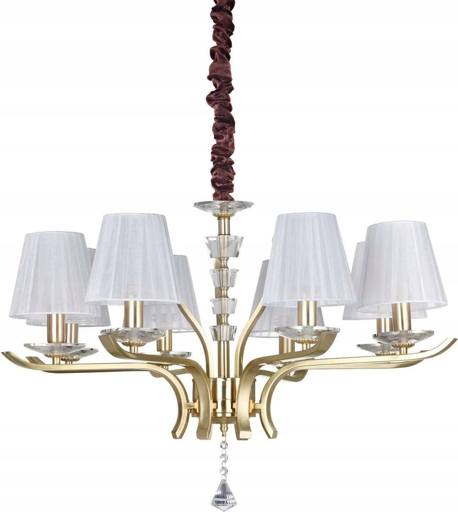 Ideal Lux Pegaso SP8 függeszték, szatén sárgaréz, 197739, E14, 8x40W, 78cm