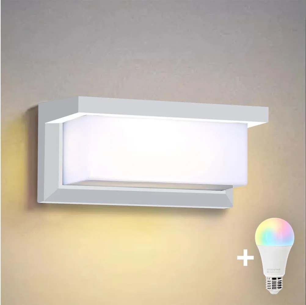 Brilagi - LED RGBW kültéri fali lámpatest BRICKY 1xE27/9W/230V fehér IP54