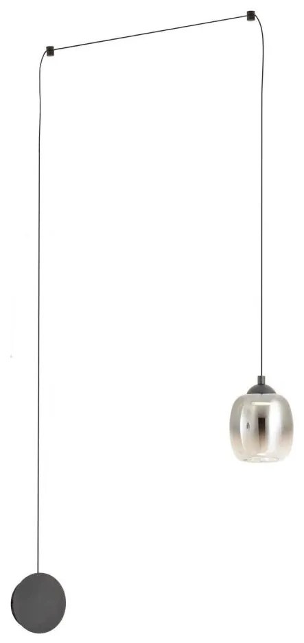 Redo 01-3484 - LED fali lámpa KHADI LED/6W/230V CRI90 átmérő 12 cm fekete/füstszínű