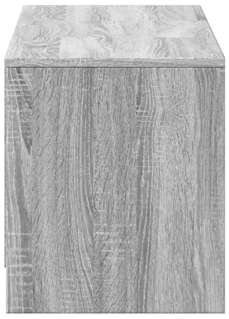 szürke sonoma színű szerelt fa LED-es TV-szekrény 140x34x40 cm