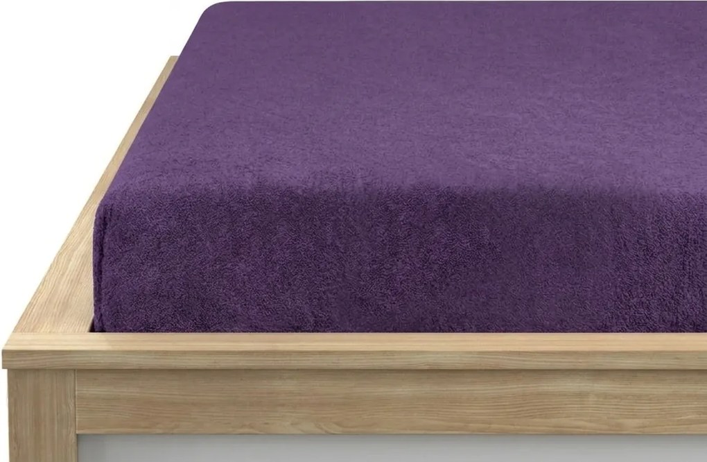 Frottír gumis lepedő EXCLUSIVE szilva 90 x 200 cm