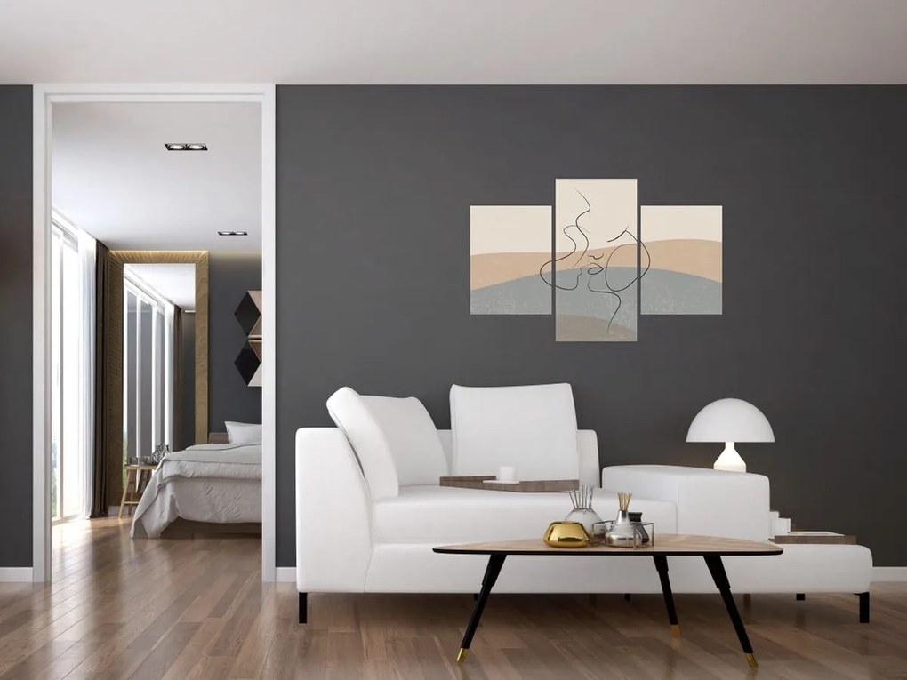 Kép - Line art csók (90x60 cm)