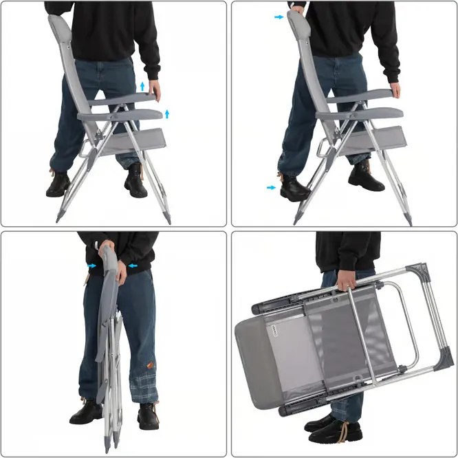 Deuba 4 darabos kempingszék szett - ezüst