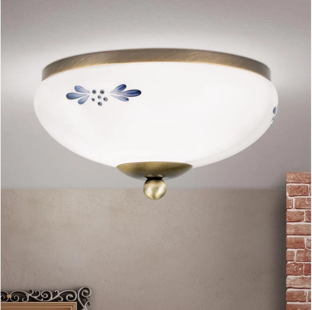 Orion DL 7-672 - Mennyezeti lámpatest LANDHAUS 1xE27/60W/230V átmérő 21 cm bronz/fehér