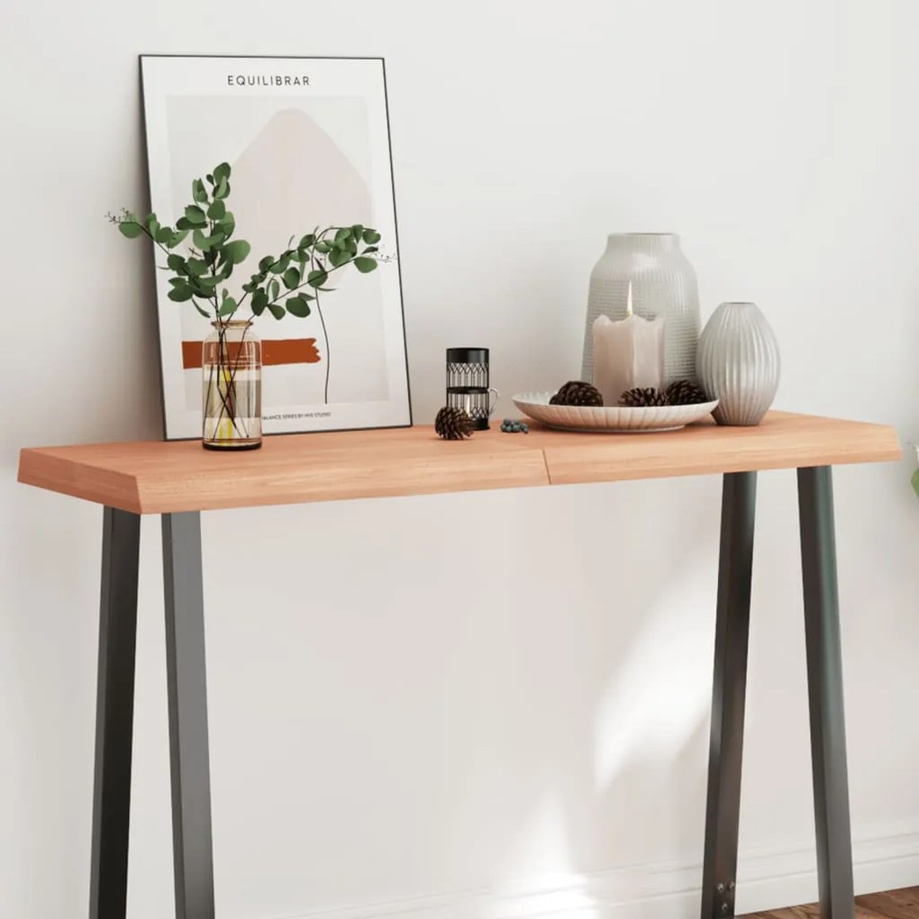 világosbarna asztallap 120x40x(2-6)cm kezelt tömör élőszegélyes