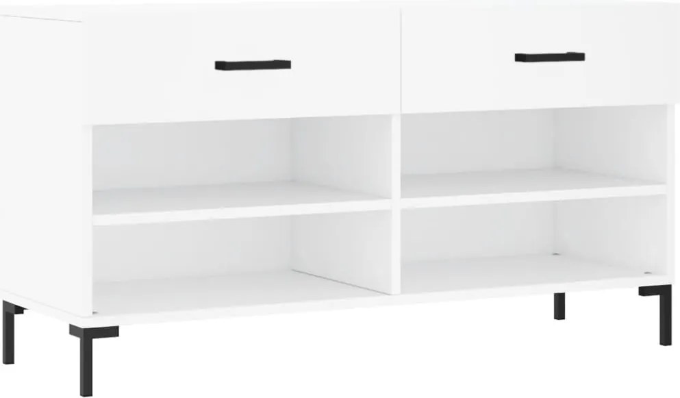 vidaXL fehér szerelt fa cipőpolc 102x35x55 cm