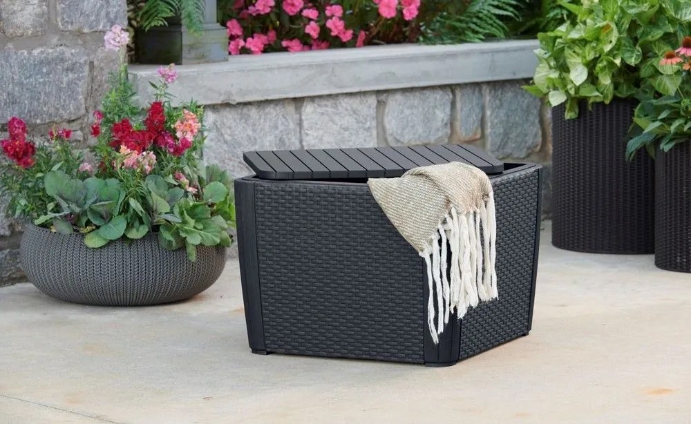 Allibert Asztal + doboz LUZON grafit