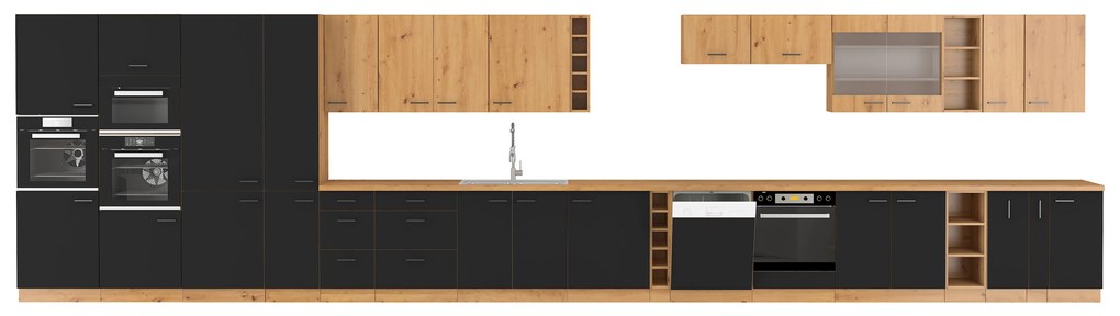 Alsó konyhaszekrény Miraluna (artisan tölgy + matt fekete). 1062358