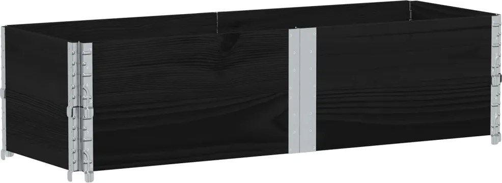 vidaXL fekete tömör fenyőfa kerti növénytartó 150 x 50 cm