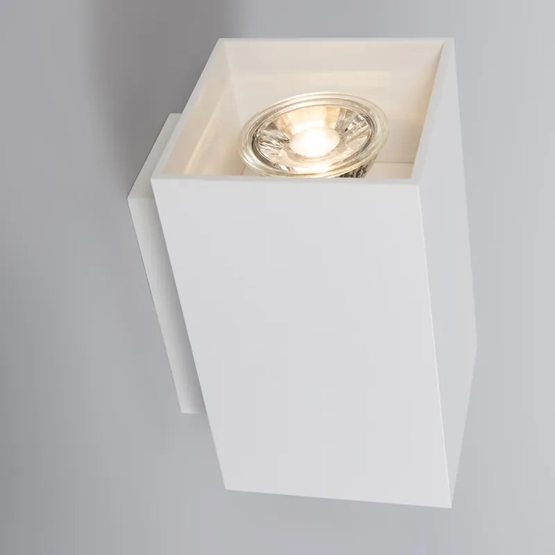 Modern fali lámpa fehér négyzet alakú 2-lámpás - Sandy