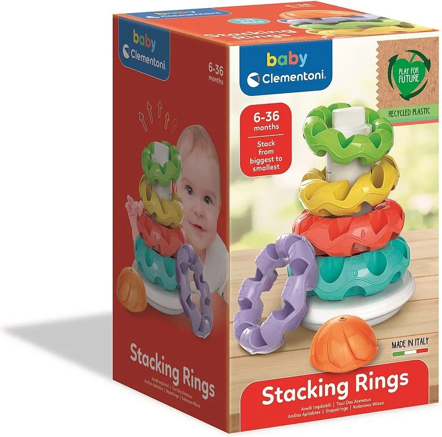 Színes piramis Stacking Rings építőjáték 5 db-os Clementoni