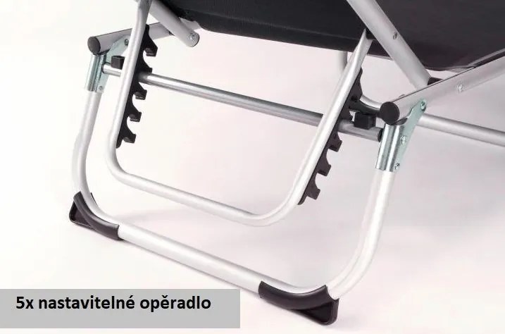 Kerti nyugágy  összecsukható napellenzős fekete 187 cm