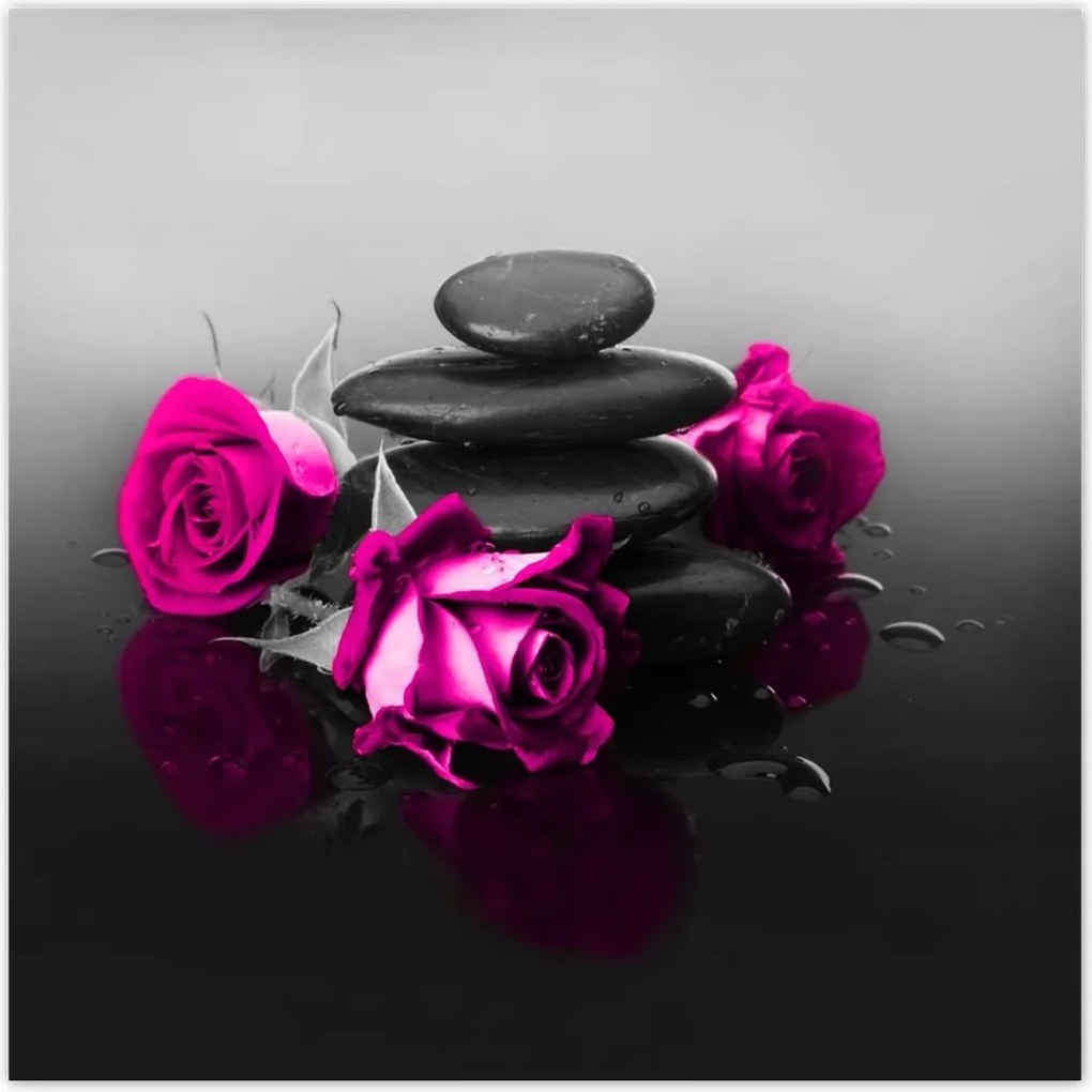 Poszterek 70x70 Rózsaszín rózsa Spa Wellness