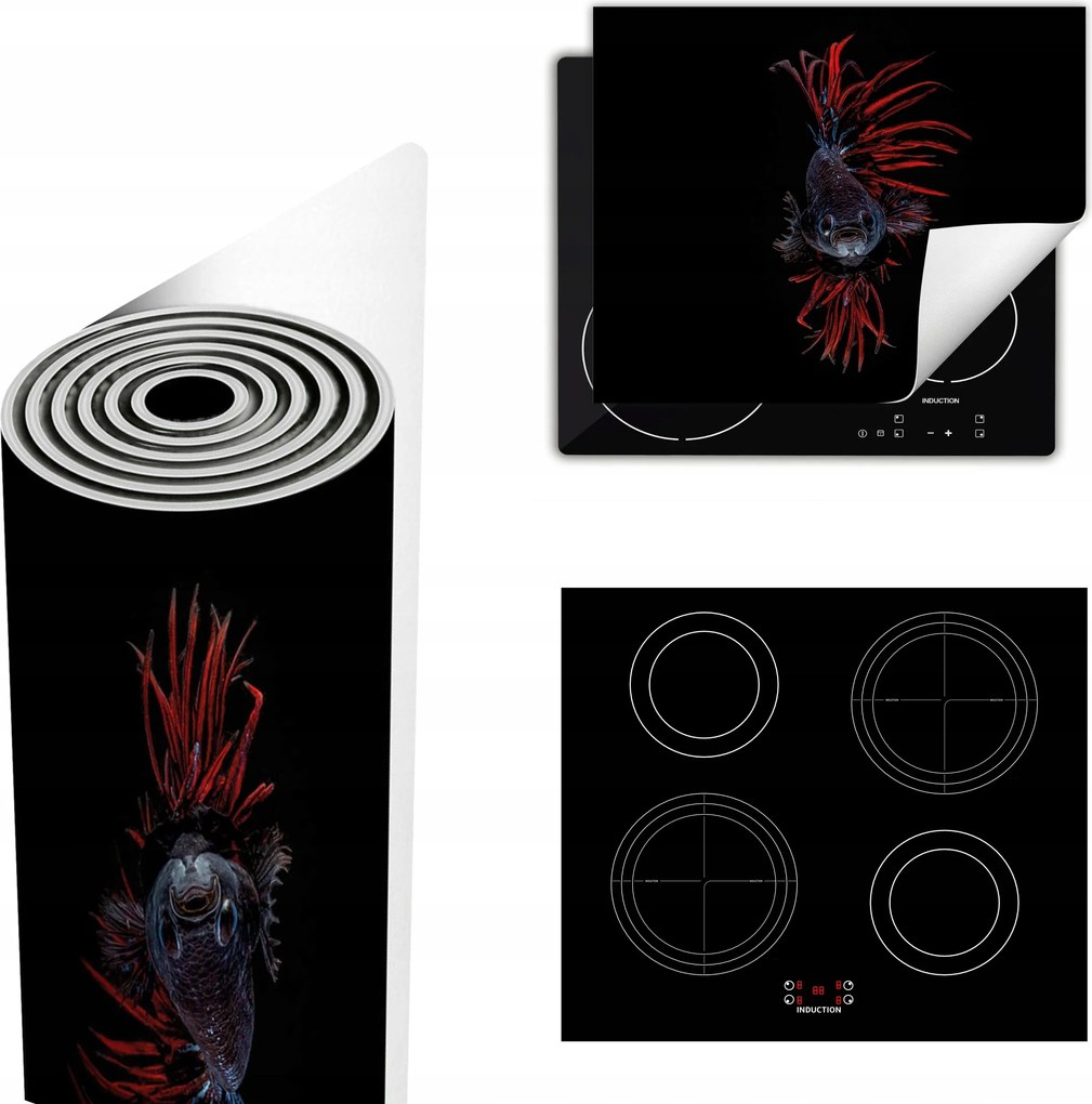 Tűzhelyvédő Szőnyeg Több Hely 60x52 fekete hal