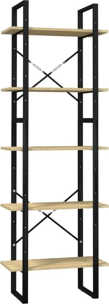 vidaXL ötszintes fenyőfa könyvszekrény 60 x 30 x 175 cm