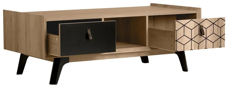 Ceilan 2 fiókos dohányzóasztal, tölgyfa dekorral - Marckeric