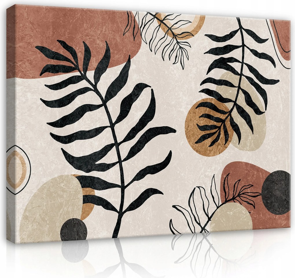 Vászonkép Boho Levelek Nagy Bézs 120x80