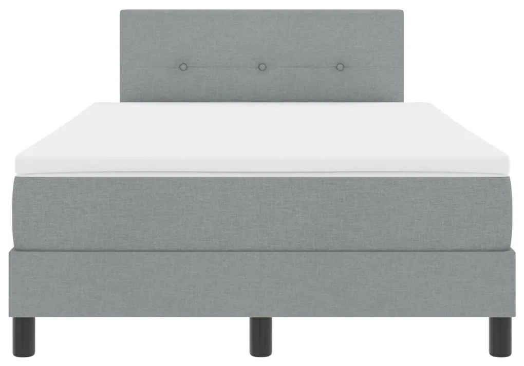 Boxspring Ágy Mattal Világosszürke 120x200 cm Szövet