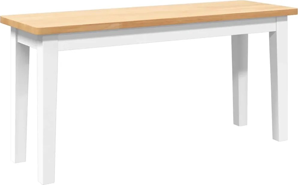 vidaXL fehér tömörfa gumiból pad 90 cm