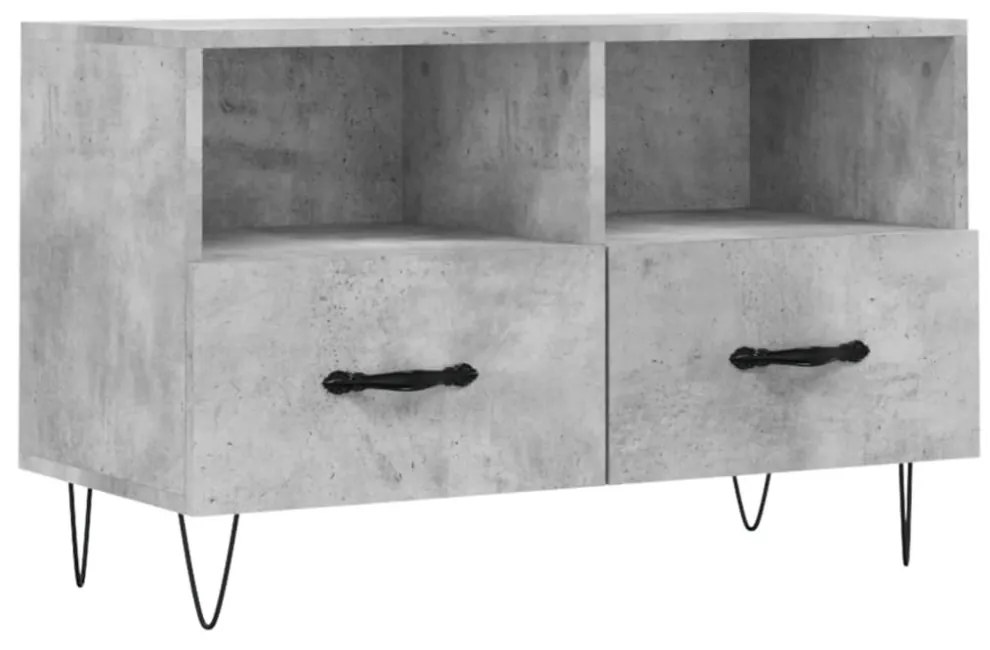 betonszürke szerelt fa TV-szekrény 80 x 36 x 50 cm