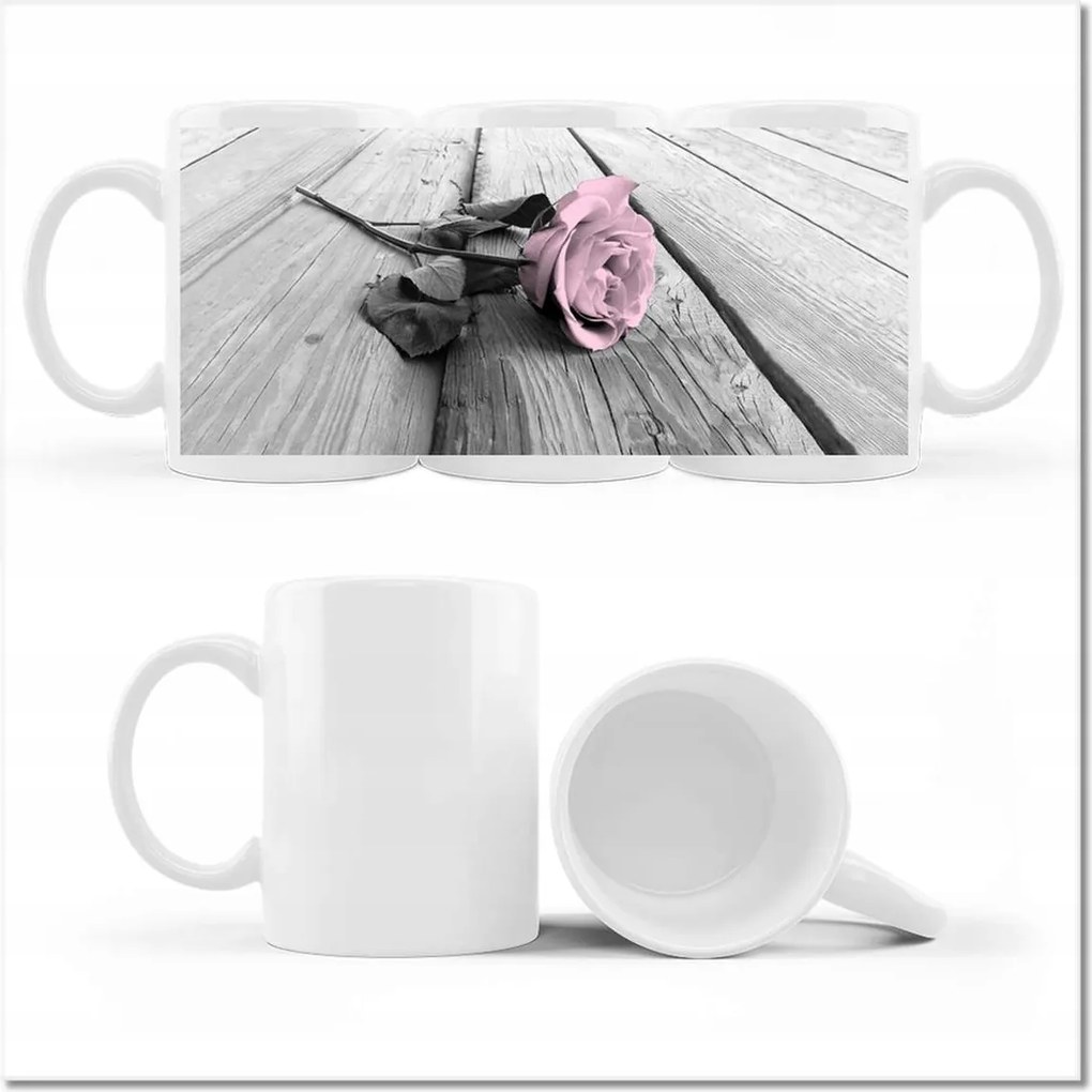 fényképes bögre Púderrózsaszín Old pink Rose