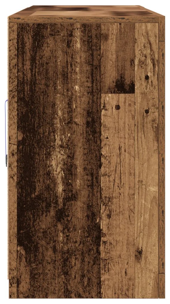 Széf LED -es lámpákkal Régi fa 162 x 37 x 67 cm Faanyag