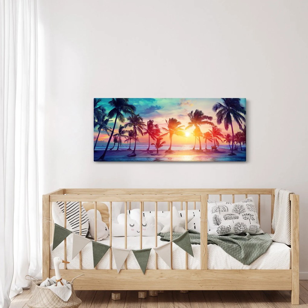 Kép - trópusi naplemente (120x50 cm)