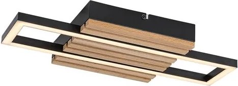RÁBALUX 71455 NOXELLE Modern LED Mennyezeti Lámpa Matt Fekete/ Tölgy IP20