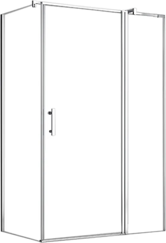 Simple 80x120 cm nyílóajtós aszimmetrikus zuhanykabin zuhanytálca nélkül