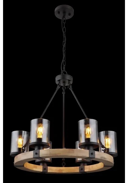 Globo 15555-6H - Csillár láncon LILA 6xE27/60W/230V