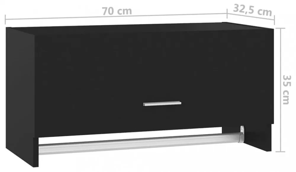 fekete szerelt fa ruhásszekrény 70 x 32,5 x 35 cm